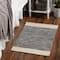 DII® Black Variegated Border Hand-Loomed Rug, 2ft. x 3ft.